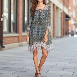 Sun & Shadow Dress Nordstrom Green Blue Women’s Size XS Southwestern Boho